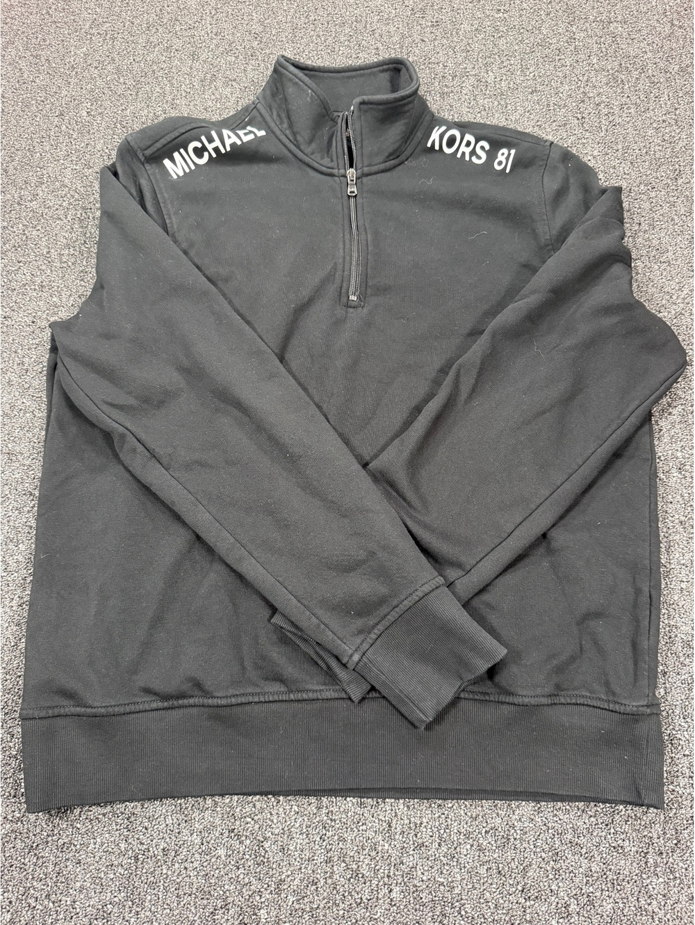 Michael Kors Black Half-Zip Pullover Sweatshirt Size XL